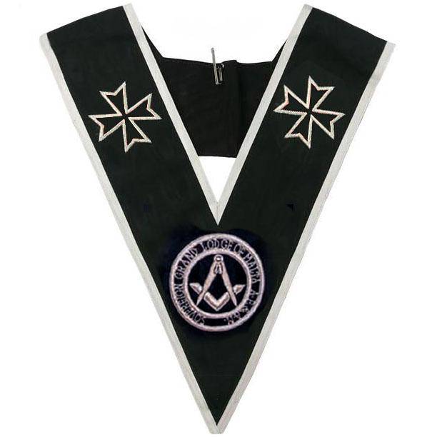 Officers Malta Regulation Collar - Black Moire - Bricks Masons