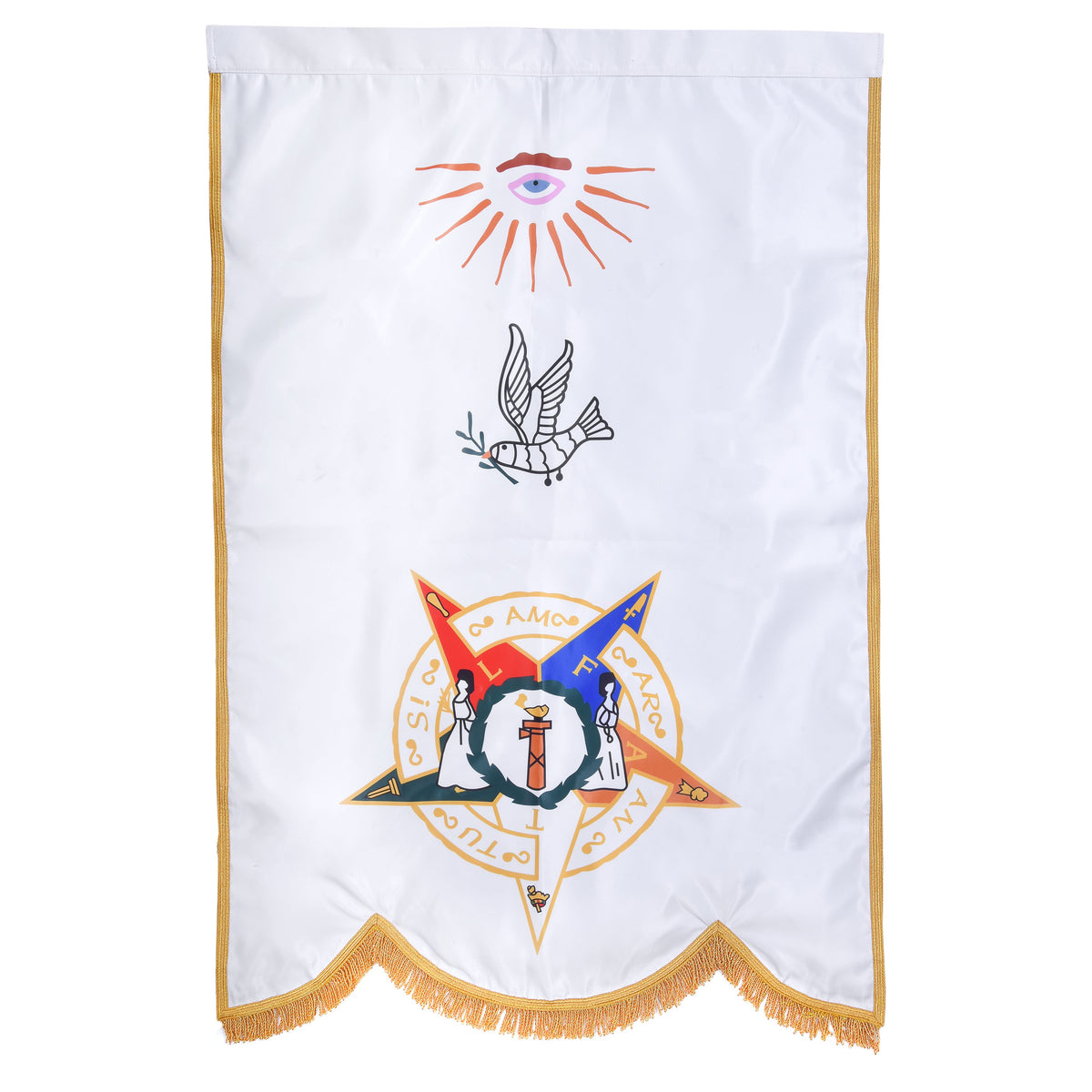 Order Of The Amaranth Banner - Printed With Gold Braid & Fringe - Bricks Masons