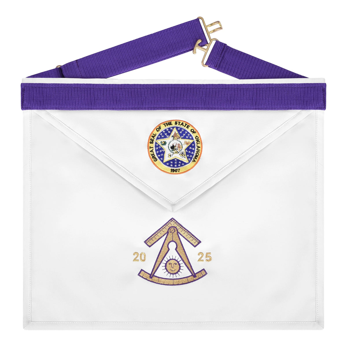 Past Master Blue Lodge Apron - Great Seal Of The State Of Oklahoma