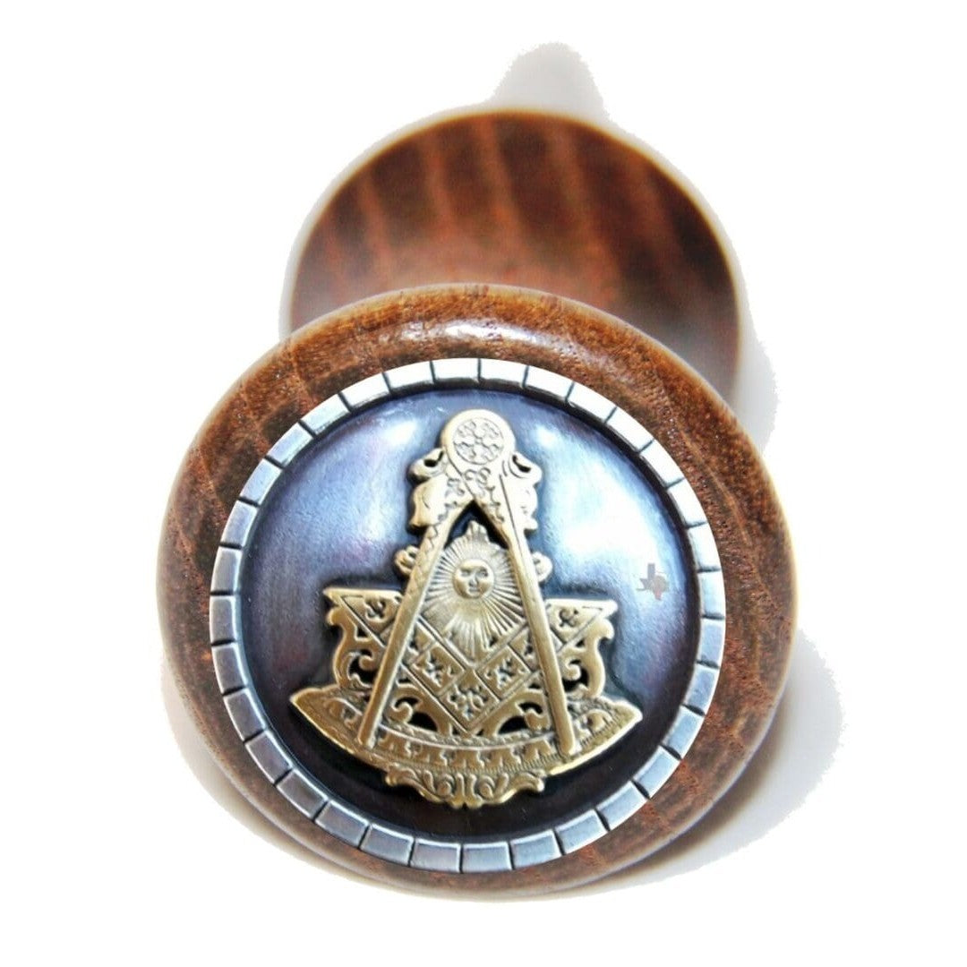 Past Master Blue Lodge Bottle Stoppers & Savers - Wooden Square & Compass Quadrant