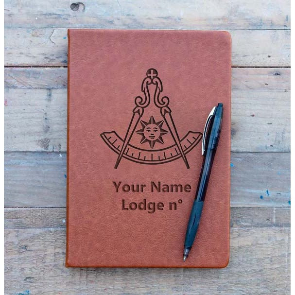 Past Master Blue Lodge Journal - Brown Faux Leather