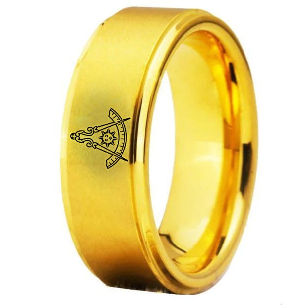 Ring des ehemaligen Meisters der Blue Lodge – Gold-Wolfram, personalisierbar