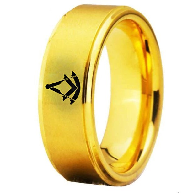 Ring des ehemaligen Meisters der Blue Lodge – Gold-Wolfram, personalisierbar