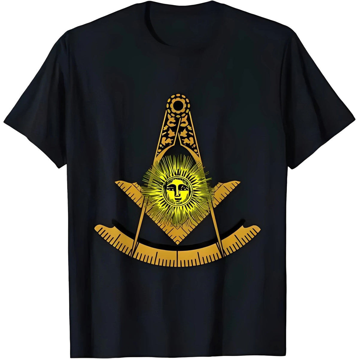 Past Master Blue Lodge T-Shirt - O-Neck Golden Print
