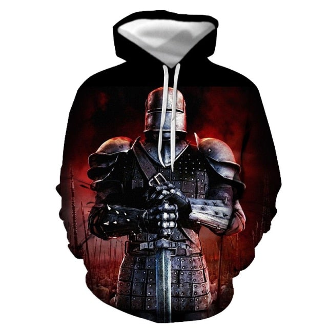 Knights Templar Hoodie - Armor 3D Pringting Pullover Hoodie