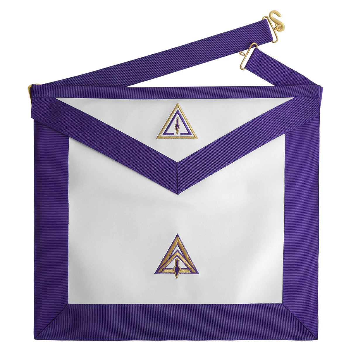 Royal & Select Masters Council Apron - White & Purple Various Materials - Bricks Masons