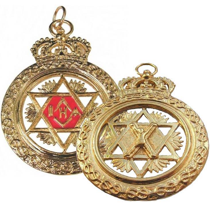Scottish Master of St. Andrew Collar Jewel - Double Sided Gold Metal - Bricks Masons