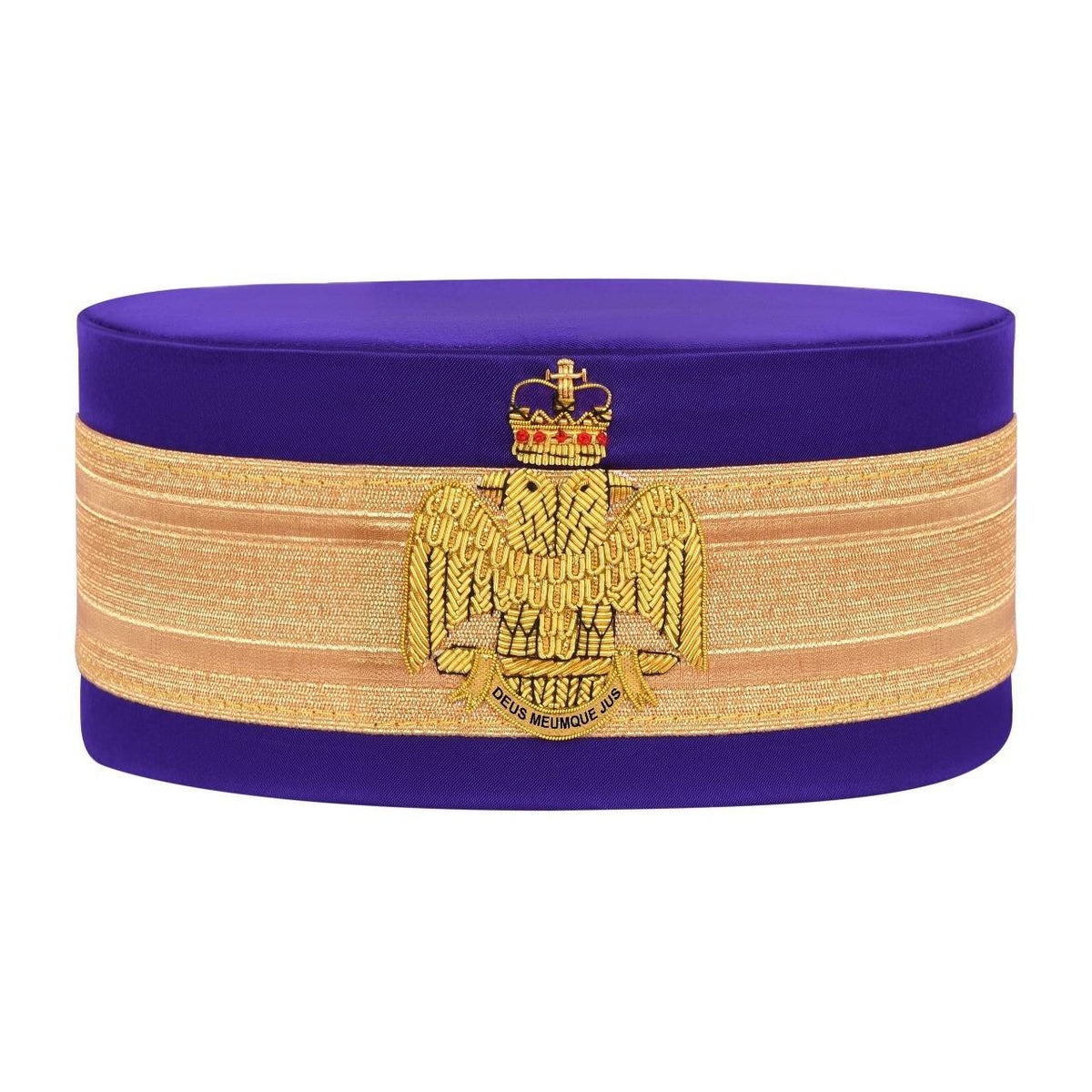 Scottish Rite Crown Cap - Wings Down Purple Silk With Gold Braid - Bricks Masons