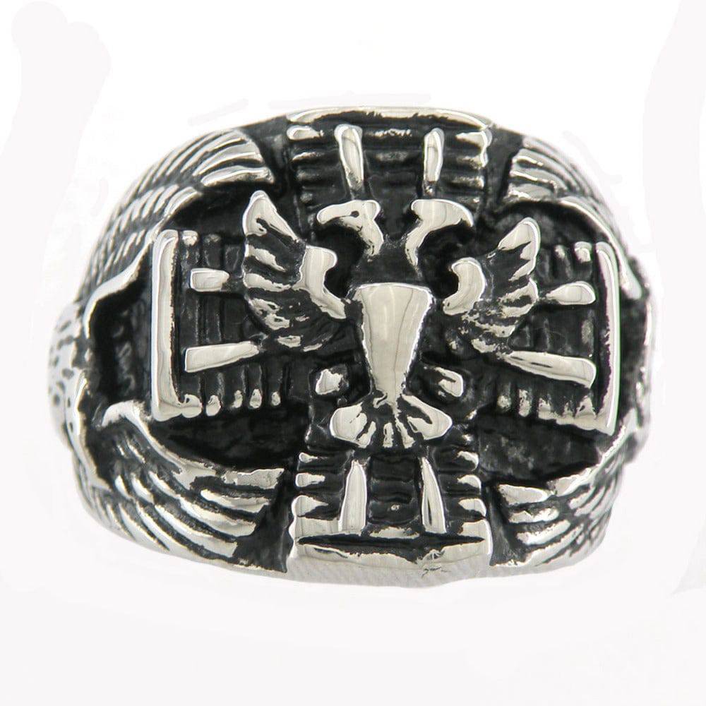 Scottish Rite Ring - Wings Down Stainless Steel - Bricks Masons