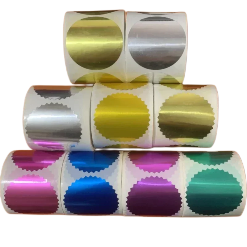 Seal Sticker - laser golden glossy Embossing Stamp Seal 25-50mm - Bricks Masons