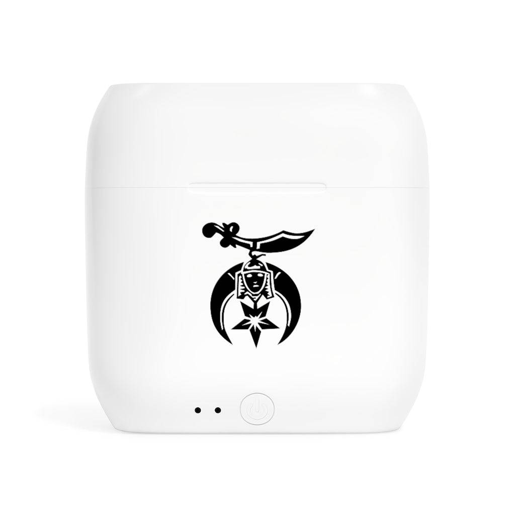 Shriners Earbud - White - Bricks Masons