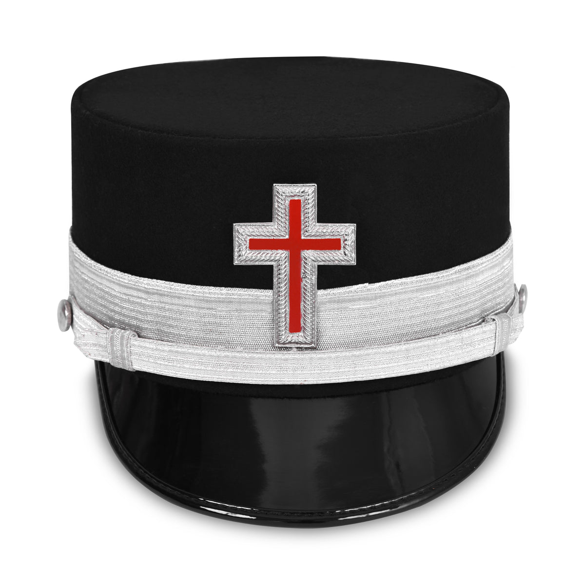 Sir Knight Knights Templar Fatigue Cap - Silver Metal & Braid - Bricks Masons