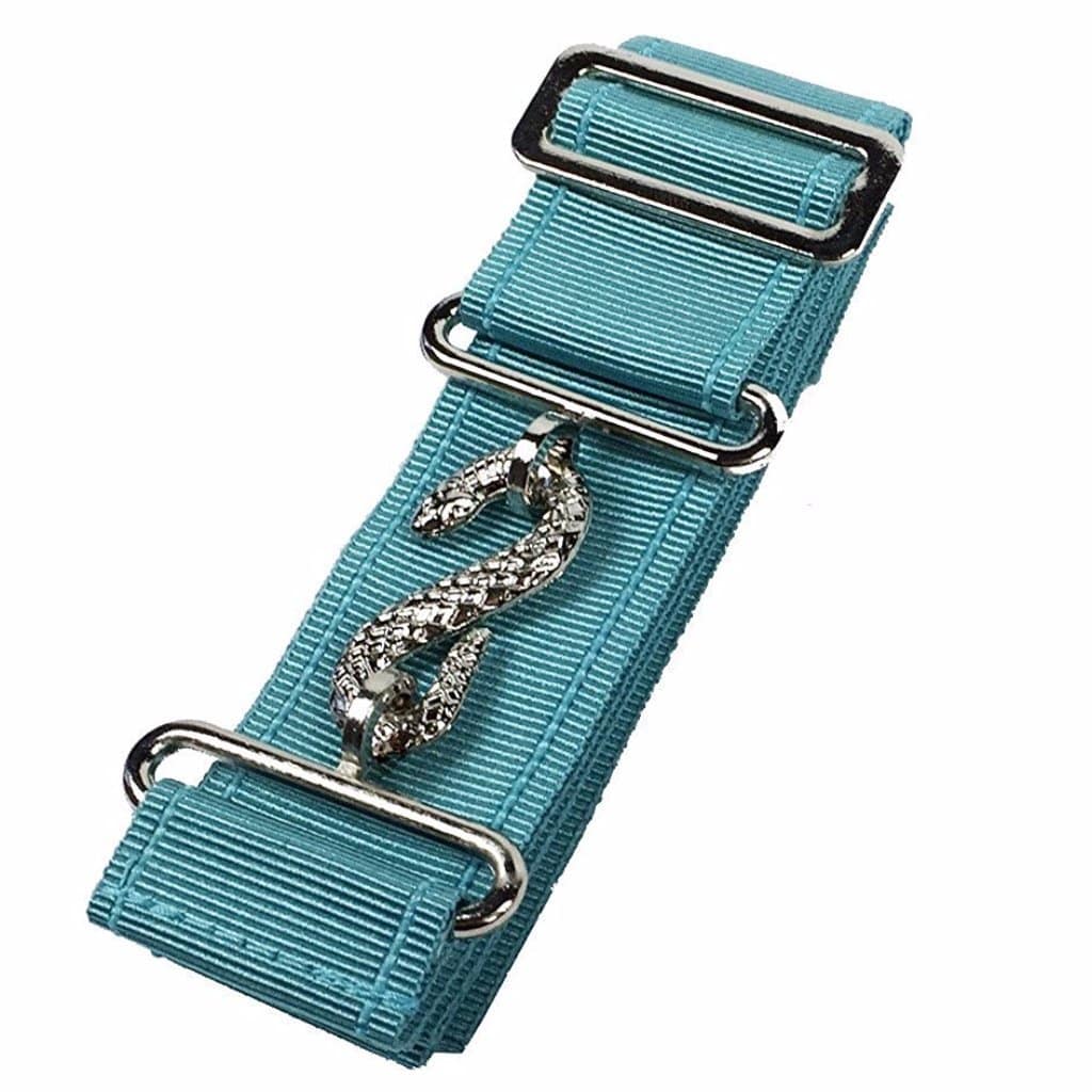 Universal Apron Belt Extender - Sky Blue Belt with Silver/Gold Clasp - Bricks Masons