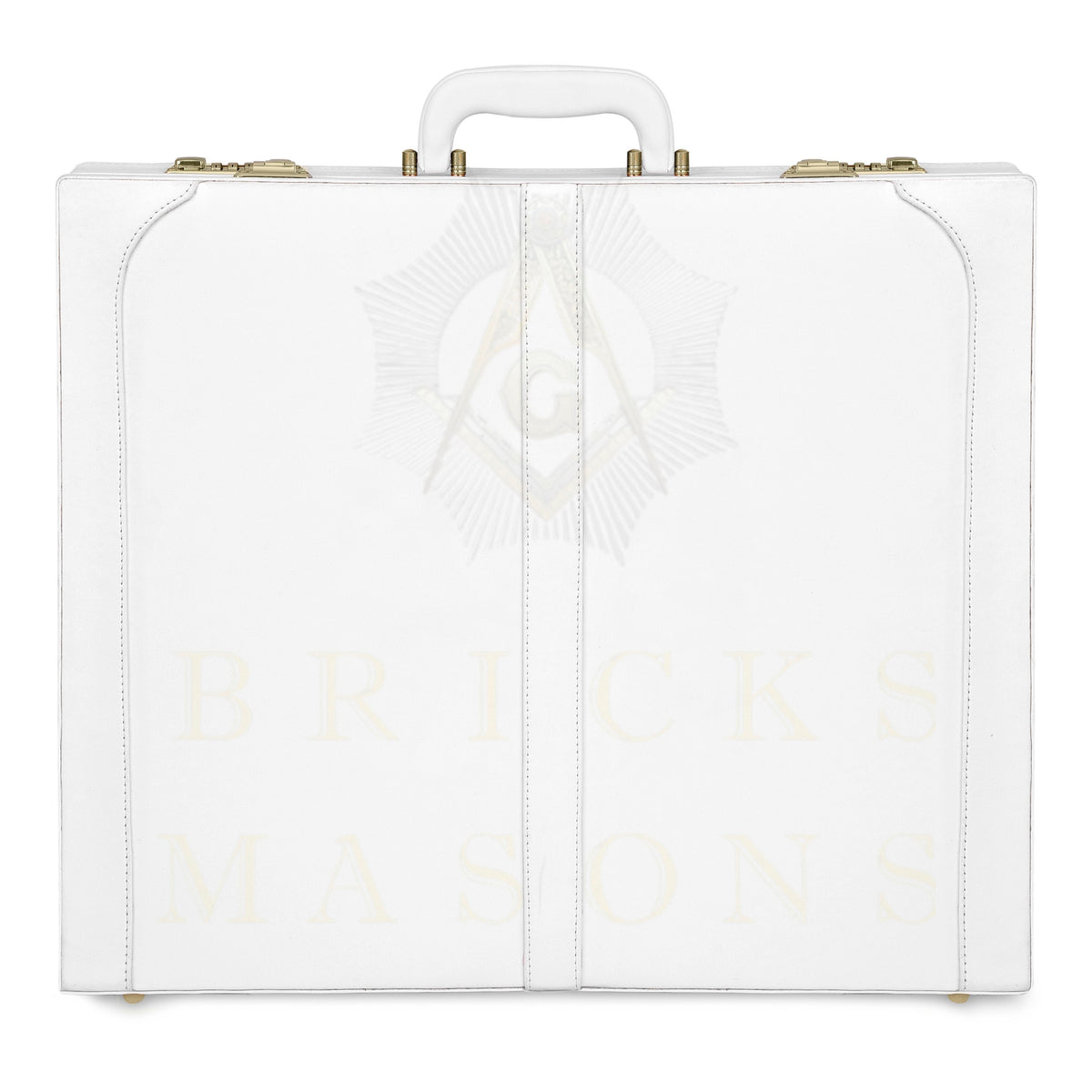 Universal Apron Case - White Imitation Leather & Gold Double Lock