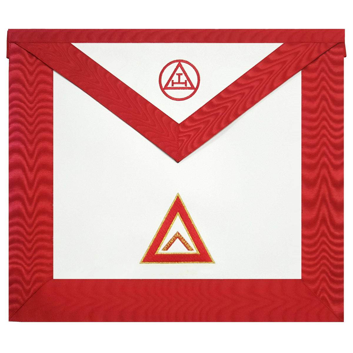 Worshipful Master Chapter Officer Apron - Red Machine Embroidery - Bricks Masons