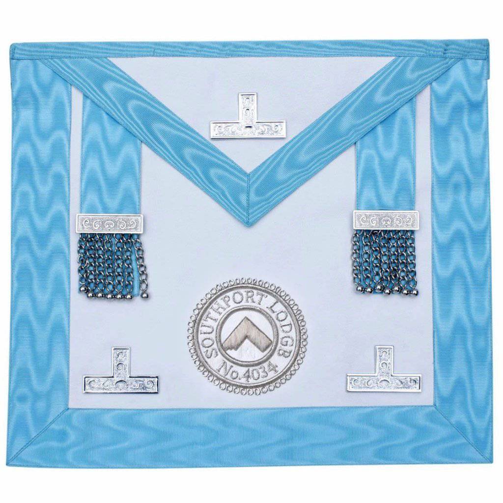 Worshipful Master Craft English Regulation Apron - Moire - Bricks Masons
