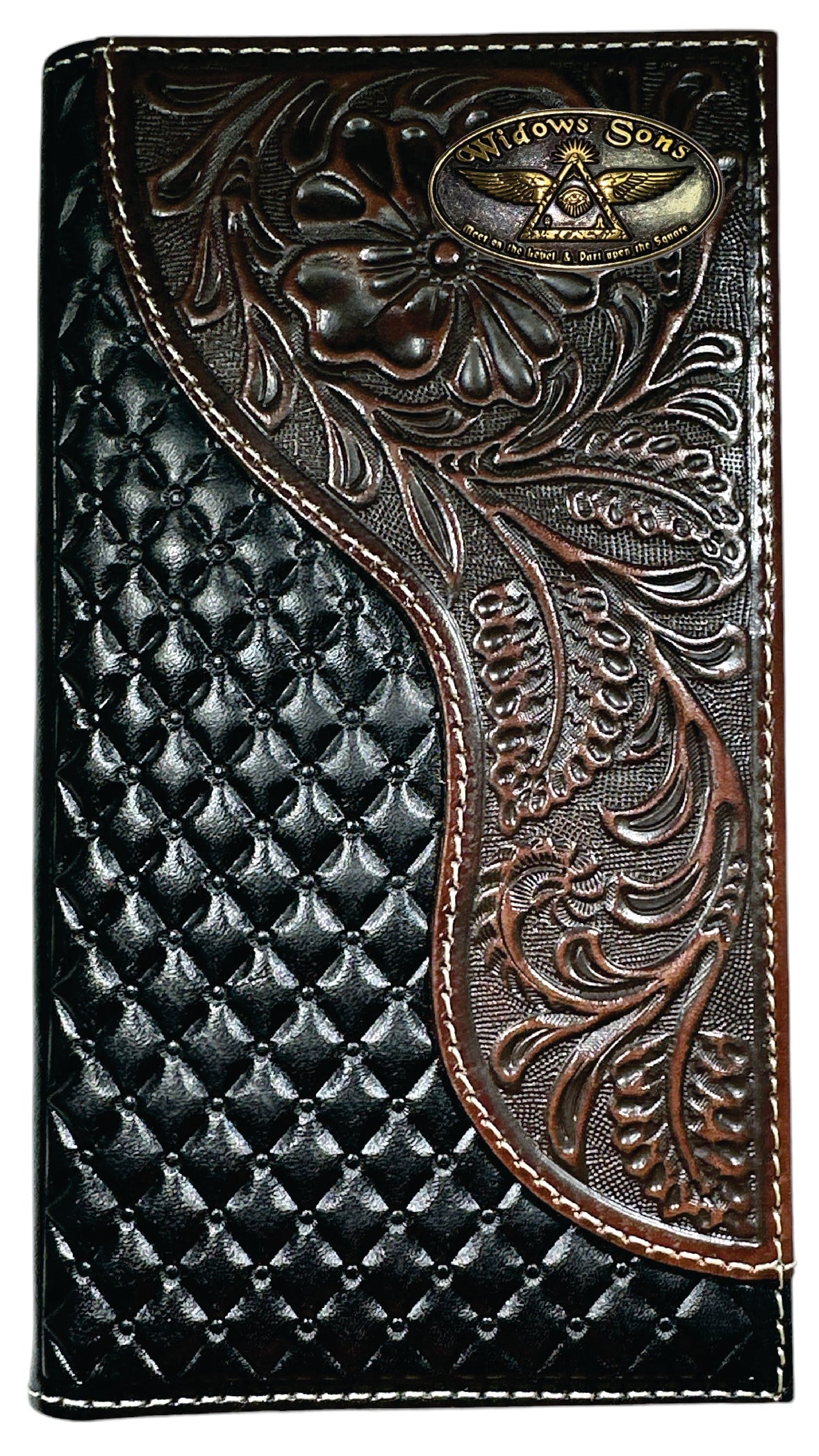 Widows Sons Wallet - Nocona Black & Cherry Floral Long Rodeo - Bricks Masons