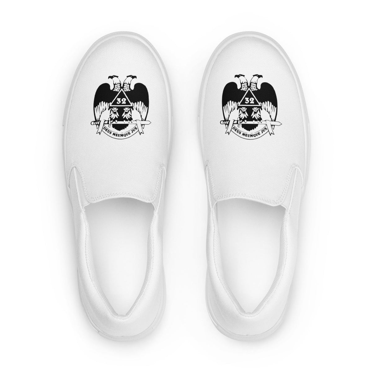 32nd Degree Scottish Rite Sneaker - Wings Down Slip-on Canvas - Bricks Masons
