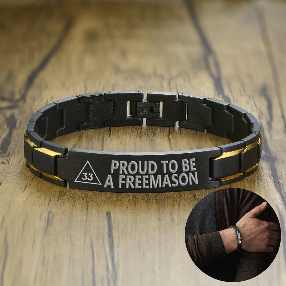 33rd Degree Scottish Rite Bracelet - Stainless Steel - Bricks Masons