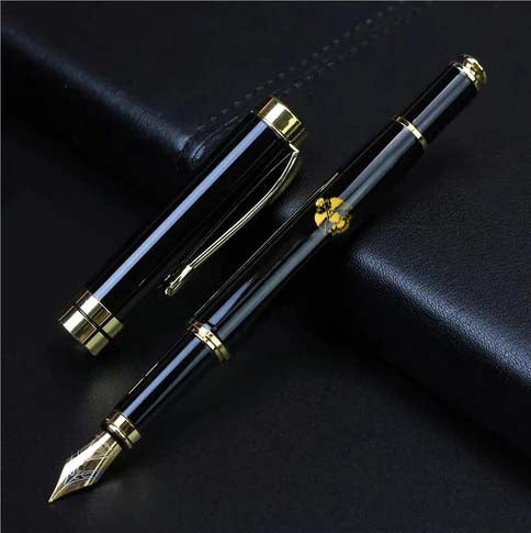 33rd Degree Scottish Rite Pen - Wings Down Black & Gold - Bricks Masons
