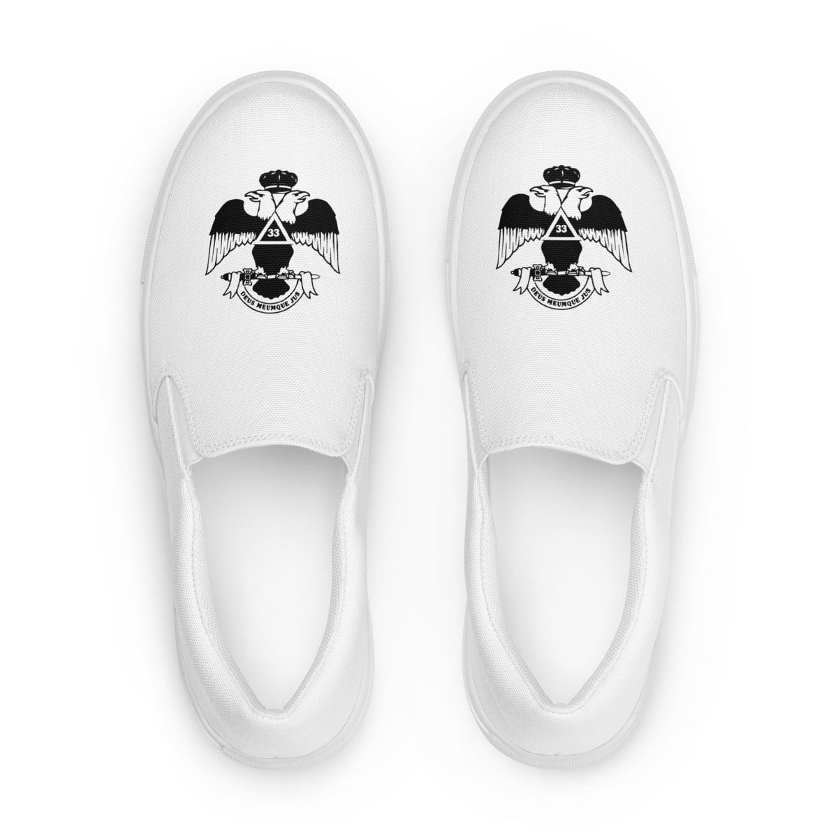 33rd Degree Scottish Rite Sneaker - Wings Down Slip-on Canvas - Bricks Masons