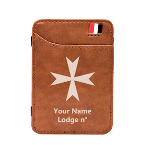 Order Of Malta Commandery Wallet - Black & Brown - Bricks Masons