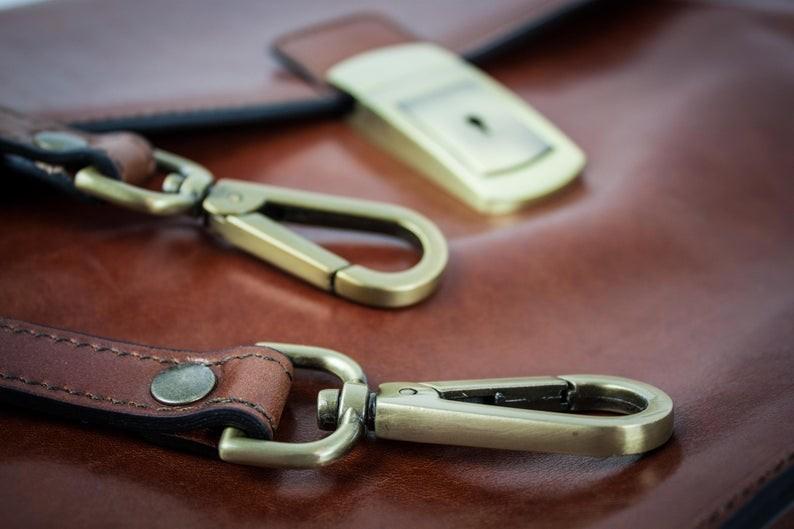32nd Degree Scottish Rite Briefcase - Brown Leather - Bricks Masons