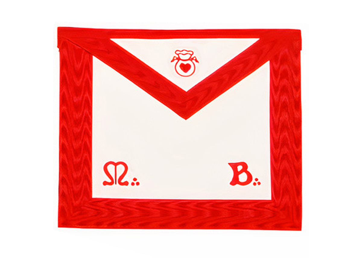 Almoner Scottish Rite Apron - Red Moire - Bricks Masons
