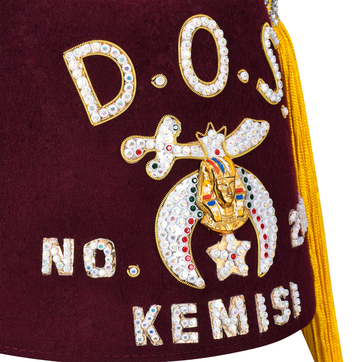 Daughters Of Sphinx Fez Hat - Rhinestones (row options) - Bricks Masons