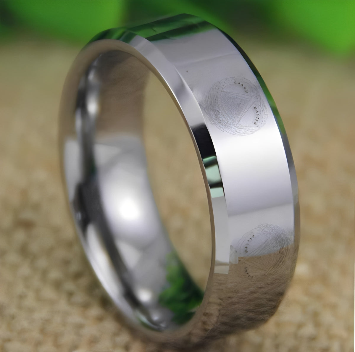 Grand Master Blue Lodge Ring - Silver Bevel Tungsten - Bricks Masons