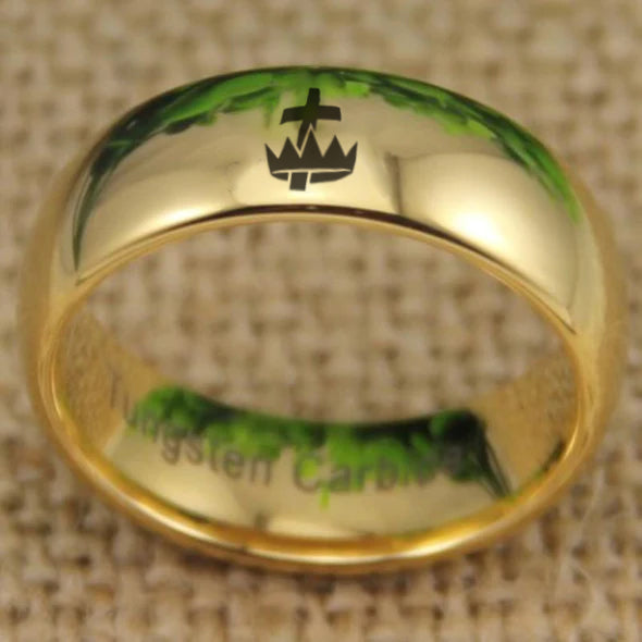 Knights Templar Commandery Ring - Gold Color - Bricks Masons