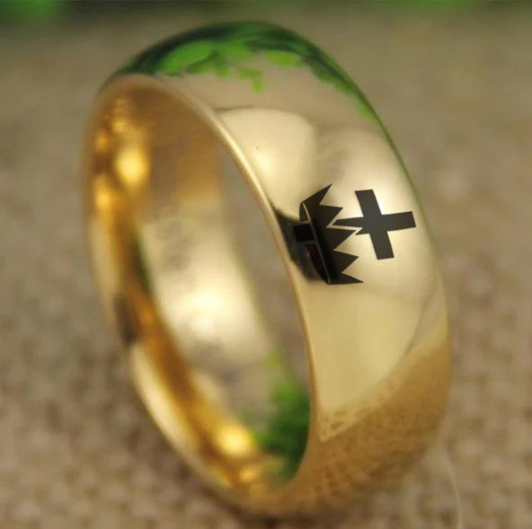 Knights Templar Commandery Ring - Gold Color - Bricks Masons