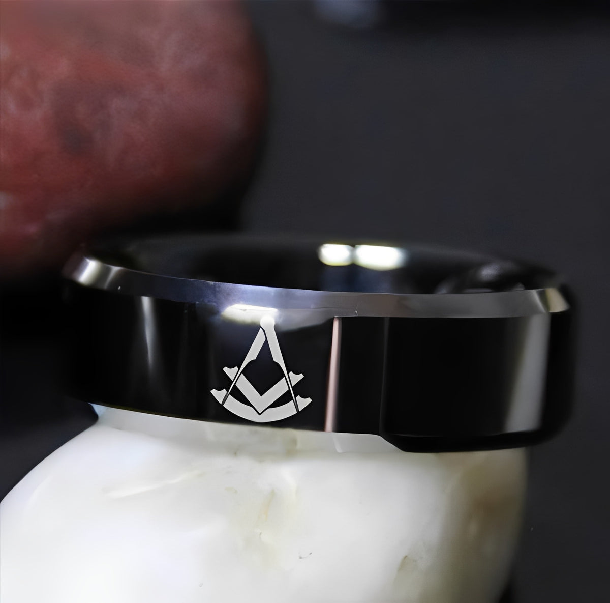 Past Master Blue Lodge Ring - Black Tungsten - Bricks Masons