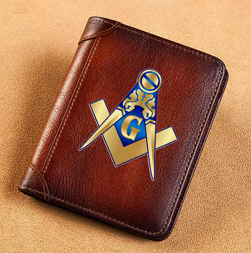 Master Mason Blue Lodge Wallet - Genuine Leather