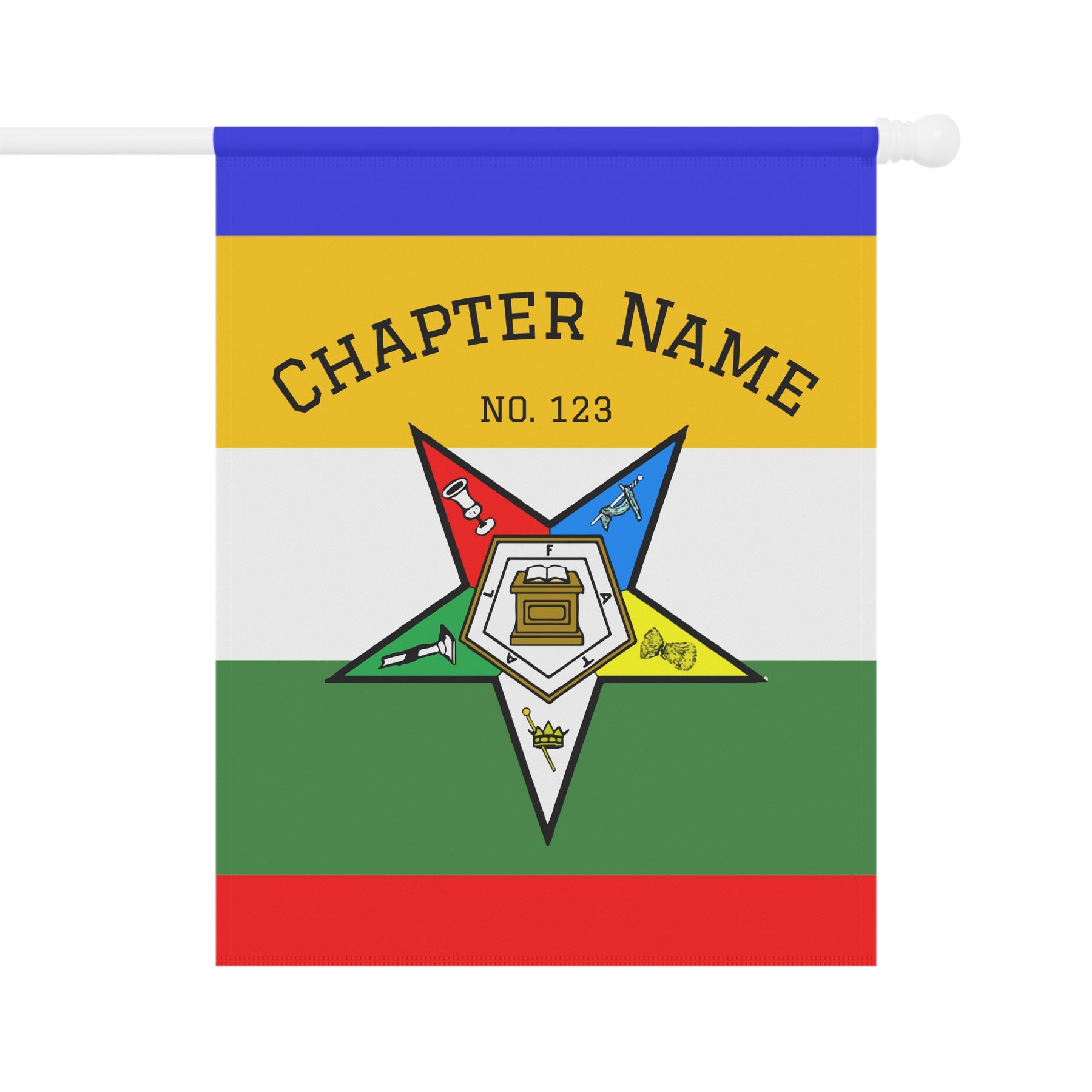 OES Yard Flag - Colorful Printed Design With Personalization - Bricks Masons