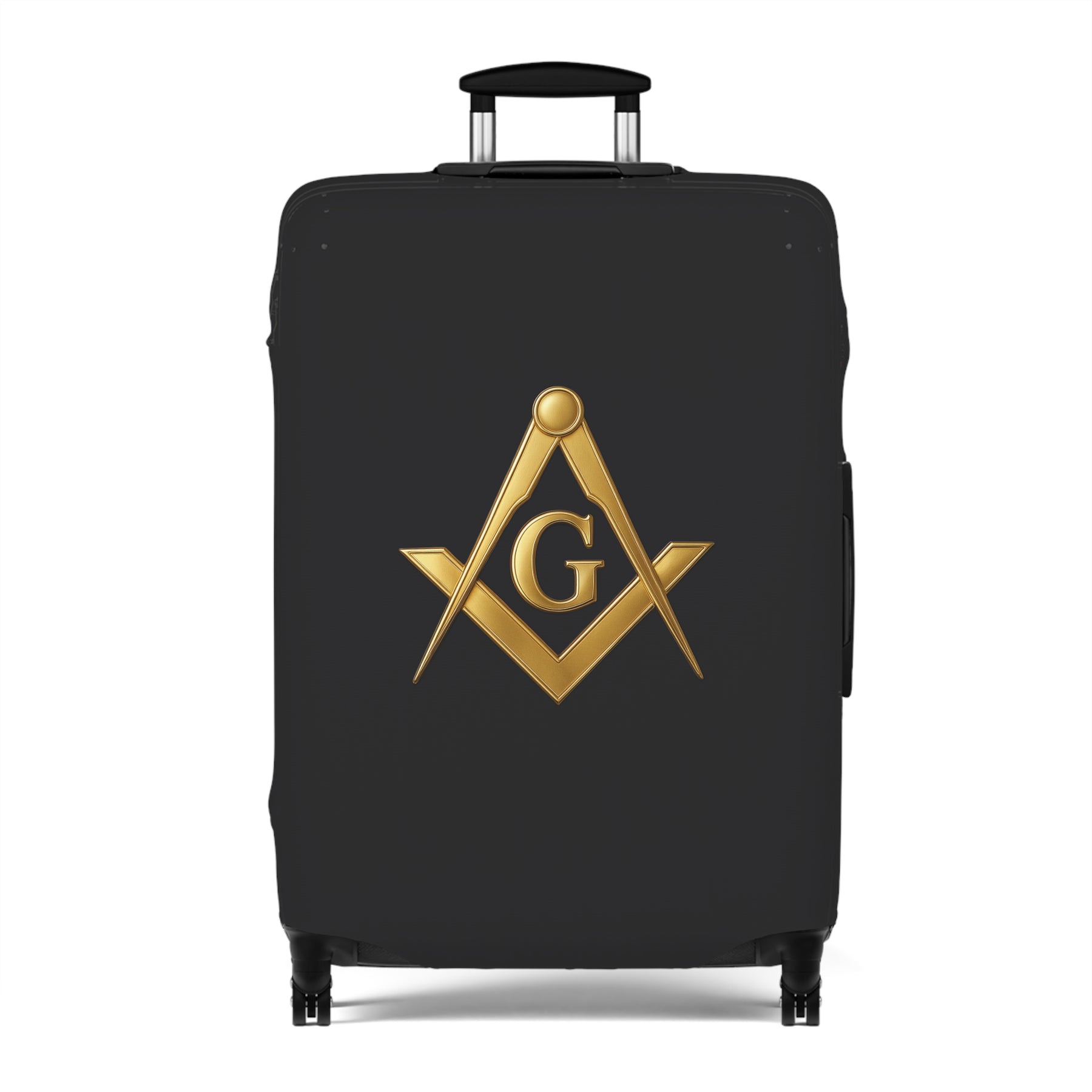 Master Mason Blue Lodge Luggage Cover - Golden Square & Compasses G Emblem