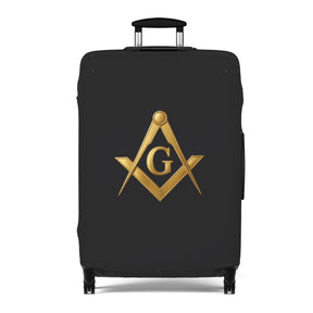 Master Mason Blue Lodge Luggage Cover - Golden Square & Compasses G Emblem