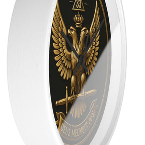 33rd Degree Scottish Rite Clock - Eagle Emblem with “Deus Meumque Jus 33” - Bricks Masons