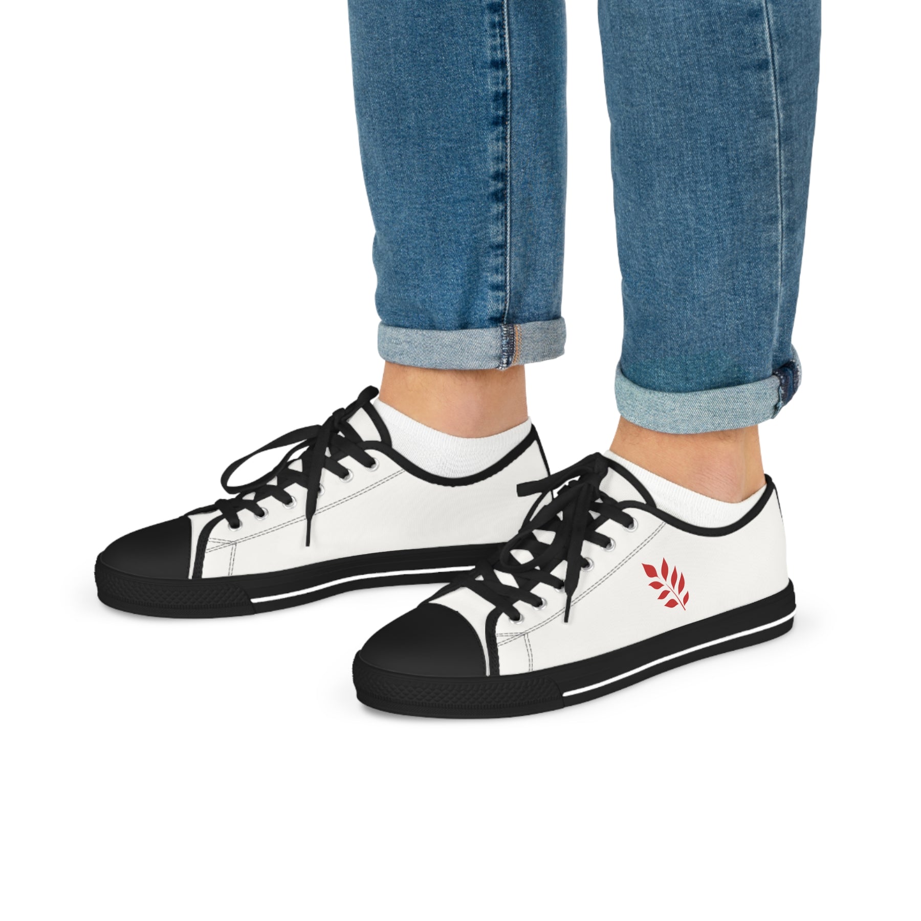 Red Branch of Eri Sneaker - Low Top Sneaker Black & White Gold Red Branch - Bricks Masons