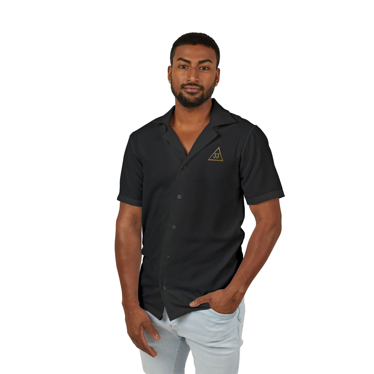 Men's Hawaiian Camp Shirt (AOP) - Bricks Masons