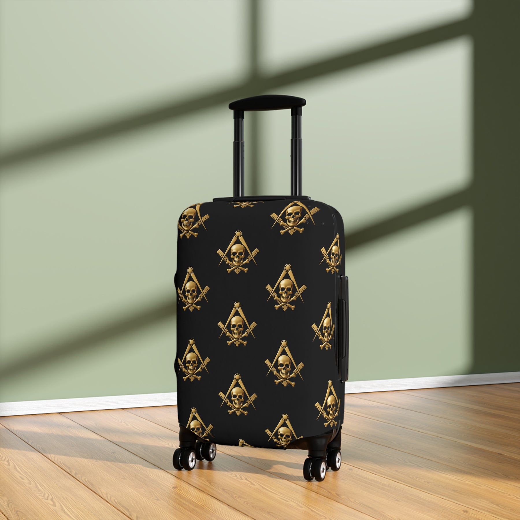 Widows Sons Luggage Cover - Square & Compass with Skull & Bones Emblem Print
