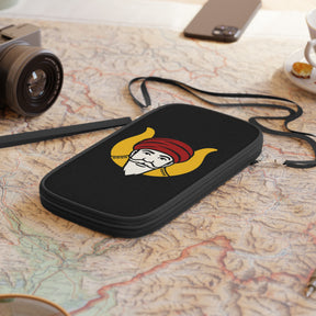 GROTTO Passport Wallet - Black With Shoulder & Wrist Strap - Bricks Masons