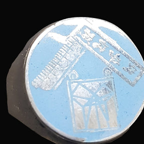 Pythagorean Theorem Enamel Ring Silver 1.8 Cm 12 Gr Art 1029 - Bricks Masons