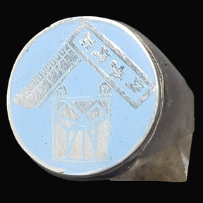 Pythagorean Theorem Enamel Ring Silver 1.8 Cm 12 Gr Art 1029 - Bricks Masons