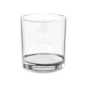 Master Mason Blue Lodge Whiskey Glass - Forget Me Not Square & Compasses