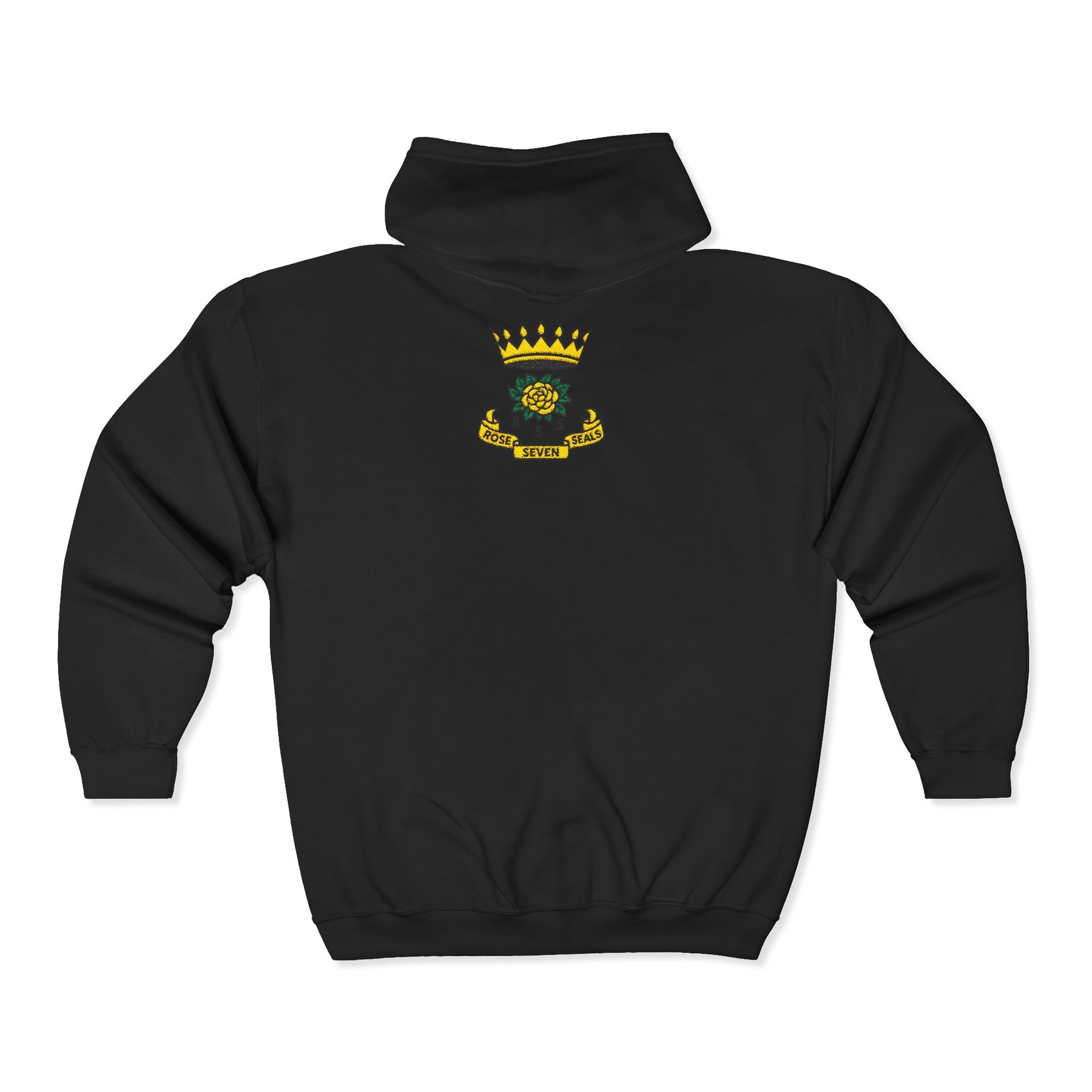 Rose of Seven Seals Hoodie - Zip Up Jacket Chest and Back Embroidery - Bricks Masons