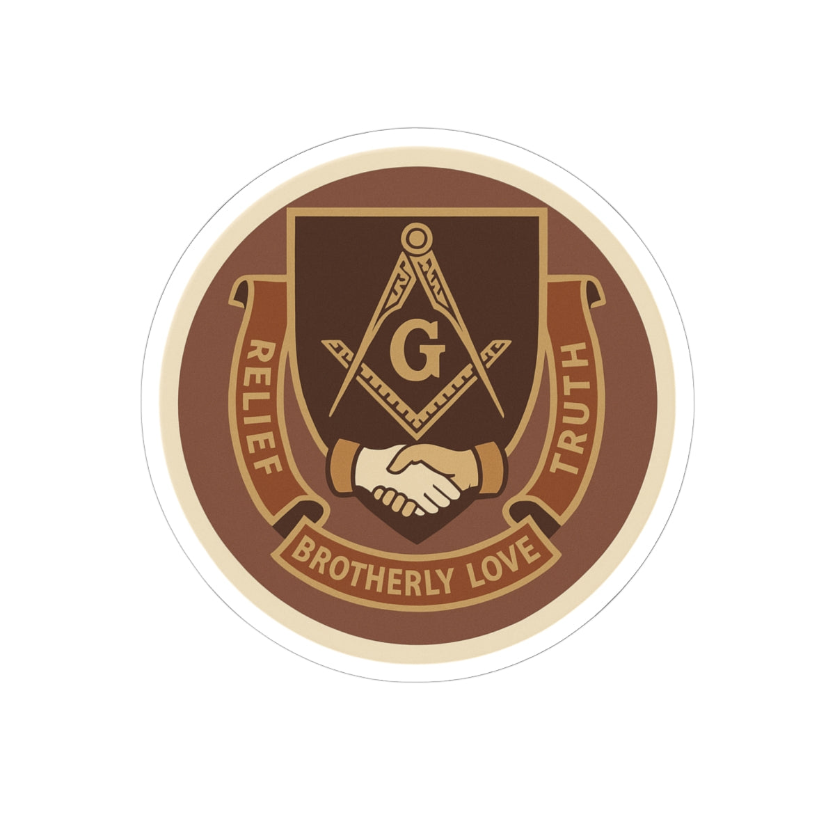 Master Mason Blue Lodge Sticker Decal - Kiss-Cut Brotherly Love - Bricks Masons