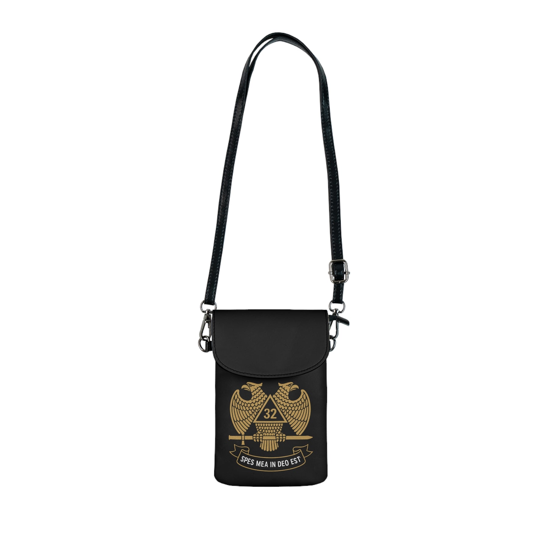 32nd Degree Scottish Rite Cell Phone Wallet - Microfiber Leather SPES MEA IN DEO EST - Bricks Masons