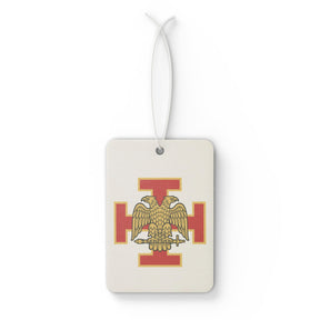 33rd Degree Scottish Rite Car Air Freshener - Red Cross with Double Headed Eagle - Bricks Masons