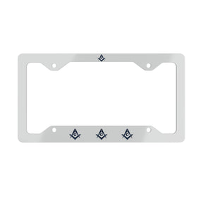 Master Mason Blue Lodge License Plate Frame - Square & Compasses G Glossy Metal